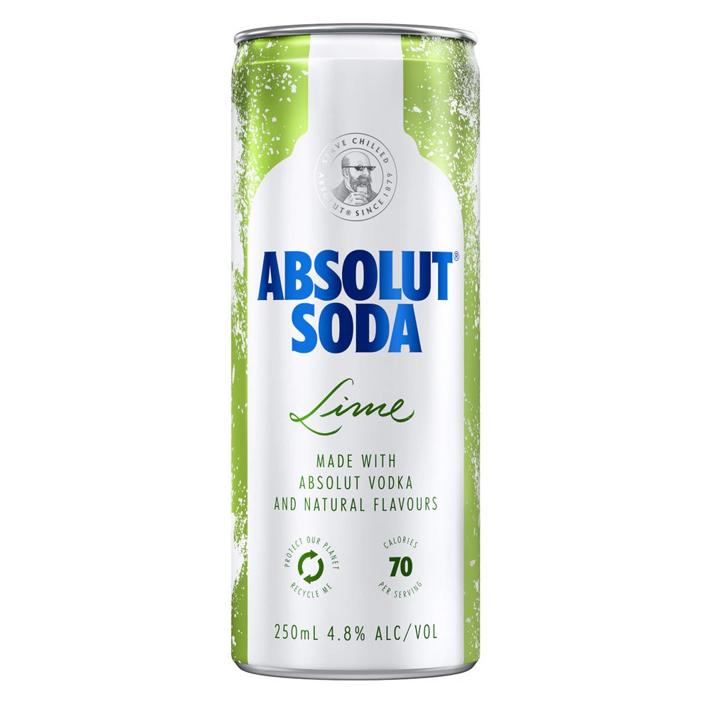 Buy Absolut Absolut Vodka Soda & Lime (case of 24) 250mL at Secret Bottle
