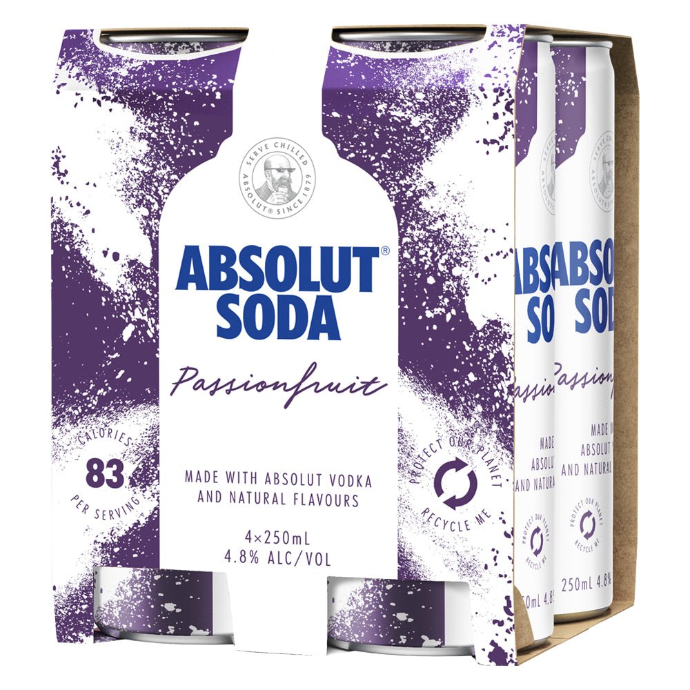 Buy Absolut Absolut Vodka Soda & Passionfruit (case of 24) 250mL at Secret Bottle