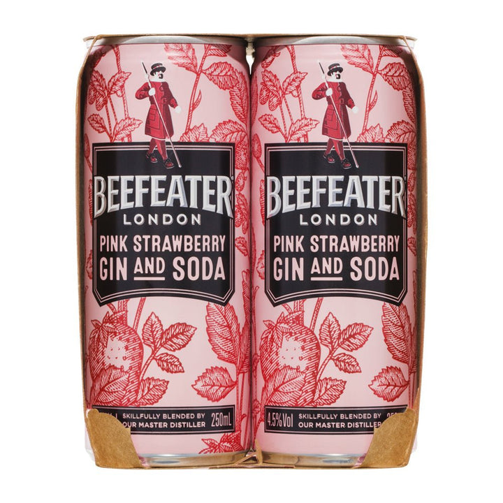 Buy Beefeater Beefeater London Pink Strawberry Gin And Soda (4 Pack) 250mL at Secret Bottle
