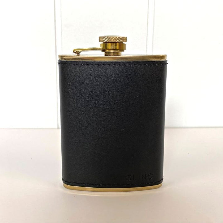 Buy Clinq Premium Leather & Brass Hip Flask at Secret Bottle