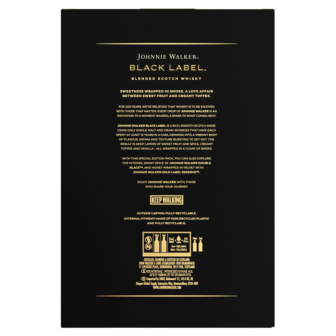 Buy Johnnie Walker Johnnie Walker Black Label Whisky Gift Pack (700mL + 2 x 50mL) at Secret Bottle