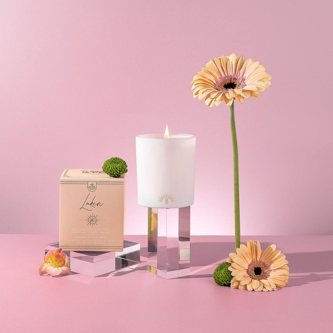 Buy Three Suns Laken | The Candle of Positivity | Magnolia + Coconut at Secret Bottle