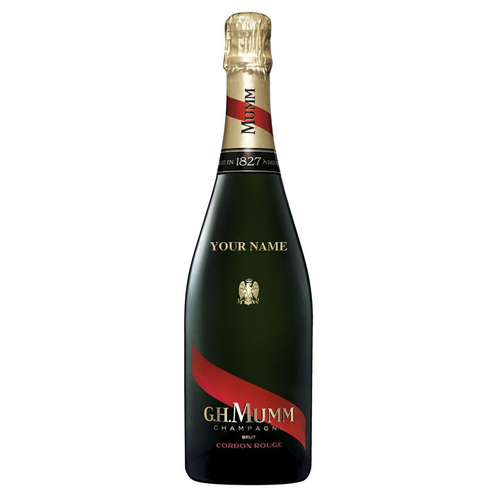 Buy G.H. Mumm Personalised G.H. Mumm Grand Cordon Champagne Gift Pack (750mL) + Two Champagne Glasses at Secret Bottle